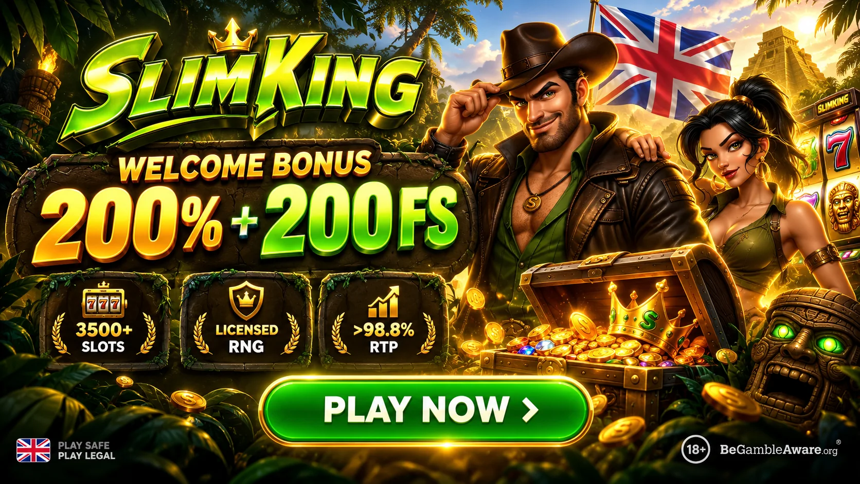 Welcome bonus 200% plus 200 free spins in the jungle temple